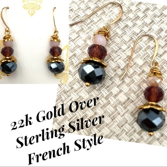 Crookedroadstudio Jewelry - 𝅺- Boho Indie Gorgeous 22k Gold over Sterling Earrings Handmade in NC Genui…
